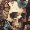 Aesthetic Skull With Butterflies Diamond Painting