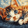 Aesthetic Tabby Kitten Diamond Painting