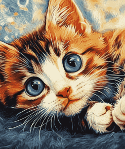 Aesthetic Tabby Kitten Diamond Painting