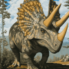 Aesthetic Triceratops Dinosaur Diamond Painting