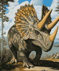 Aesthetic Triceratops Dinosaur Diamond Painting