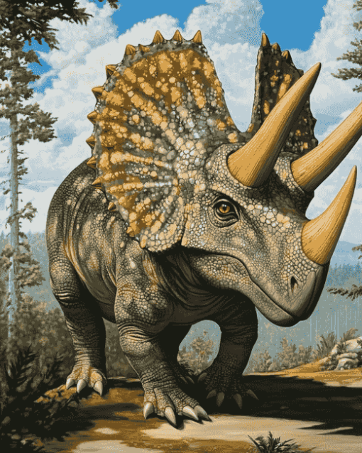 Aesthetic Triceratops Dinosaur Diamond Painting