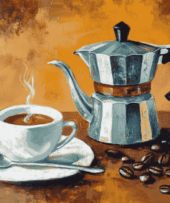 Aesthetic Vintage Coffee Pots Diamond Painting