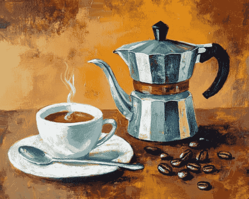 Aesthetic Vintage Coffee Pots Diamond Painting