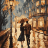 Aesthetic Vintage Walk In The Rain Diamond Painting