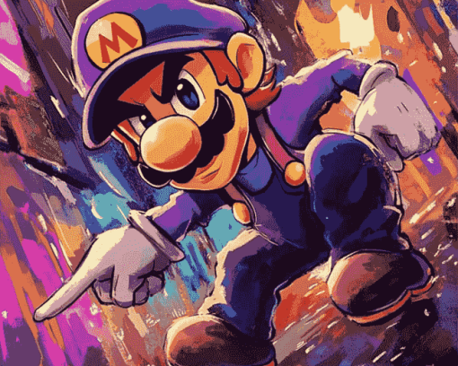 Aesthetic Waluigi Cartoon Diamond Painting