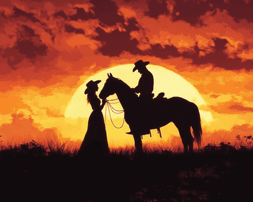 Aesthetic Western Silhouette Diamond Painting