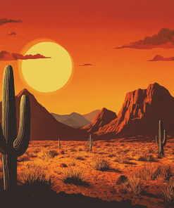 Aesthetic Western Sunset Diamond Painting