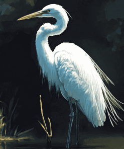 Aesthetic White Heron Diamond Painting