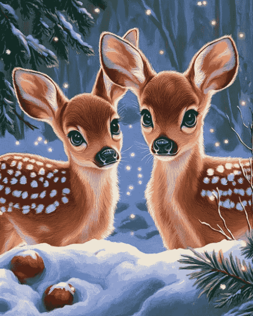 Aesthetic Winter Deer Diamond Painting