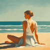 Aesthetic Woman Beach Scene Diamond Painting