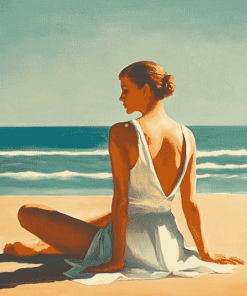 Aesthetic Woman Beach Scene Diamond Painting