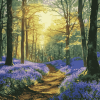 Aesthetic Woodland Bluebell Landscape Diamond Painting