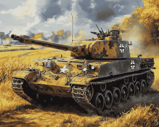 Aesthetic World War 2 Tanks Diamond Painting