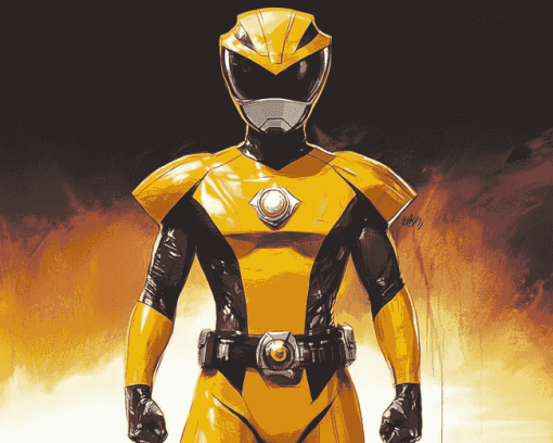 Aesthetic Yellow Power Ranger Diamond Painting