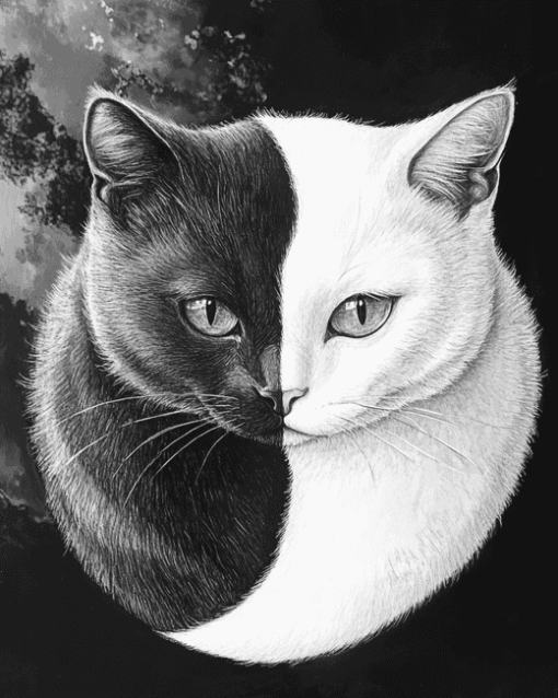 Aesthetic Yin Yang Cats Diamond Painting