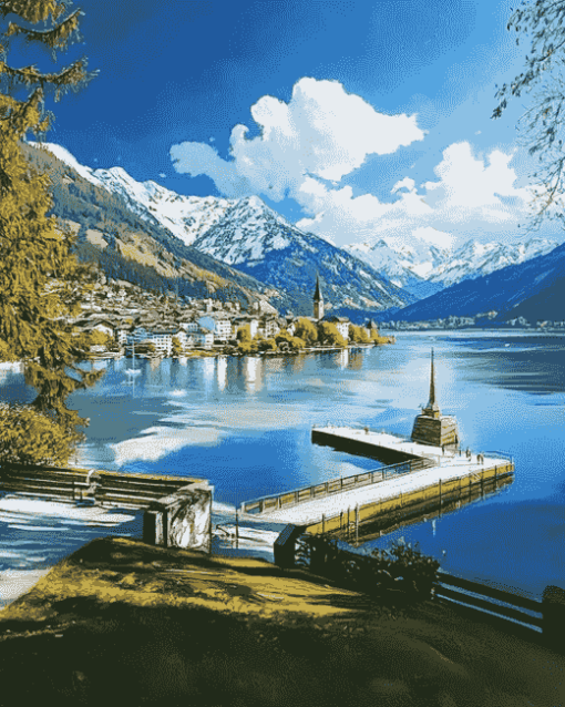 Aesthetic Zell Am See Lakes Diamond Painting