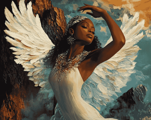 African Angelic Fantasy Diamond Painting