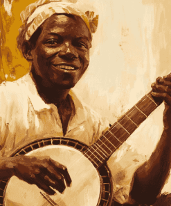 African Banjolele Vintage Diamond Painting