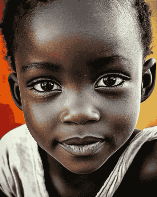 African Kids Beauty Diamond Painting