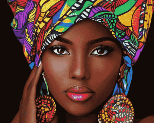 African Lady Colorful Diamond Painting