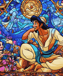 Aladdin Stained Glass Animation Diamond Painting