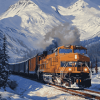 Alaska Winter Railroad Landscapes Diamond Painting