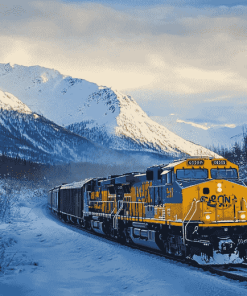 Alaska Winter Train Diamond Painting