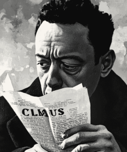 Albert Camus Monochrome Diamond Painting