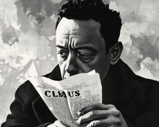 Albert Camus Monochrome Diamond Painting