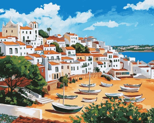 Albufeira Cityscape Diamond Painting