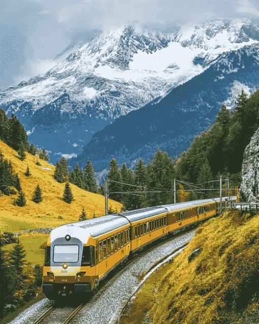 Alps Train Adventure Diamond Painting