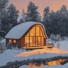 Amazing Snowy Bungalow Diamond Painting