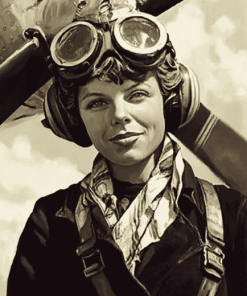 Amelia Earhart Aviator Woman Diamond Painting