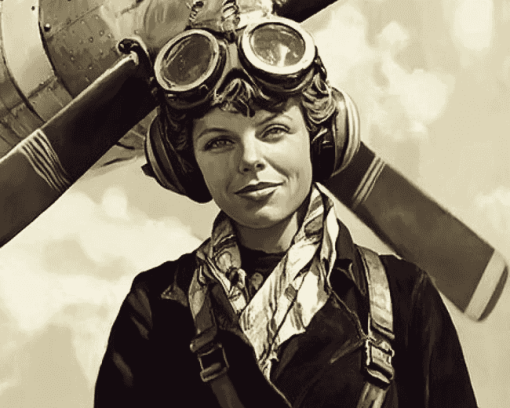 Amelia Earhart Aviator Woman Diamond Painting