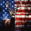 American Flag Deer Silhouette Diamond Painting