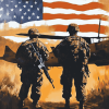 American Soldiers Silhouette Diamond Painting