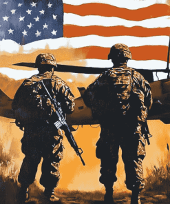 American Soldiers Silhouette Diamond Painting