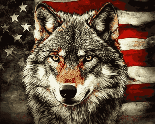 American Wolf Diamond Painting