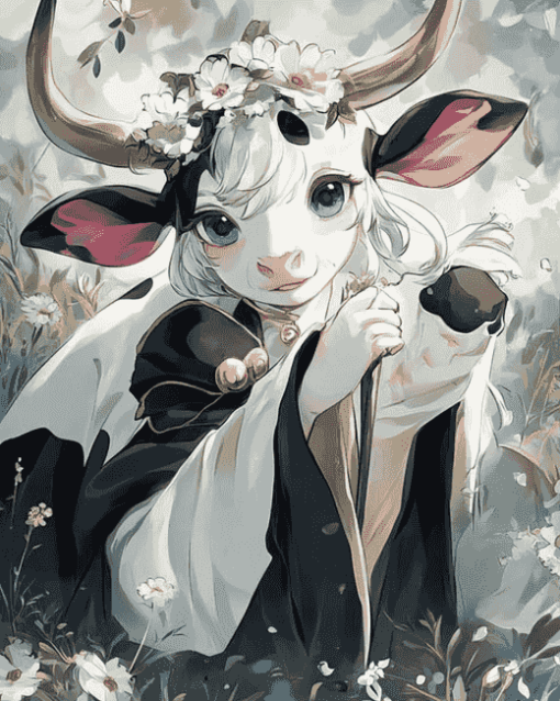 Anime Cow Diamond Painting