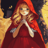 Anime Red Riding Hood Fantasy Diamond Painting