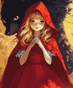 Anime Red Riding Hood Fantasy Diamond Painting