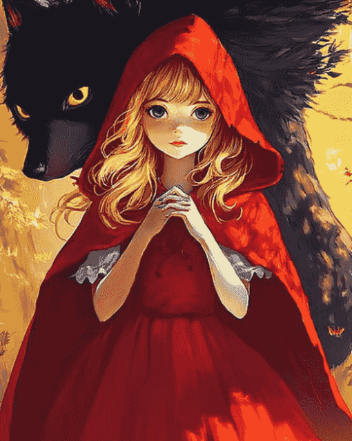 Anime Red Riding Hood Fantasy Diamond Painting