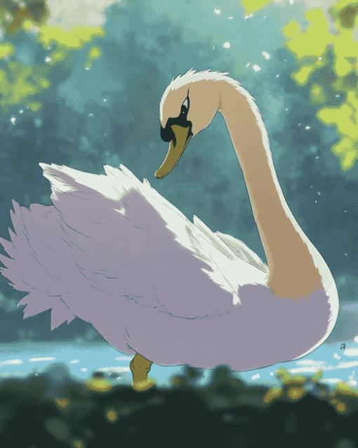 Anime Swan Cartoon Diamond Painting