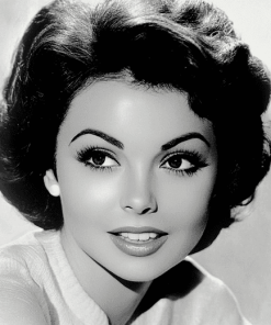 Annette Funicello in Black and White Diamond Painting