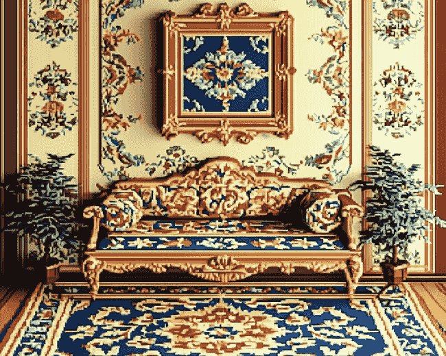 Finalizing Antique Diamond Carpet Artwork