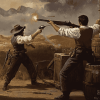 Antique Gun Fight Diamond Painting