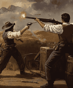 Antique Gun Fight Diamond Painting