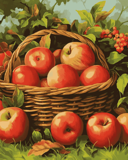 Apple Basket Delight Diamond Painting