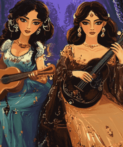 Arab Musician Women Animation Diamond Painting